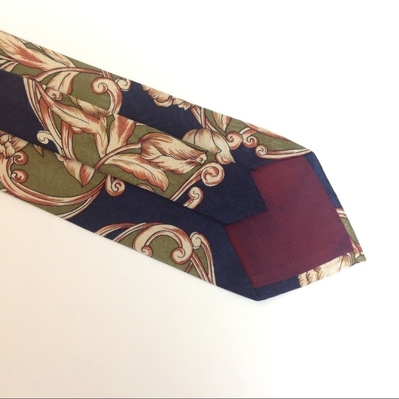 𝅺efebo Armani - Men's 100%‎ Silk Tie Blue Floral … - Picture 4 of 6